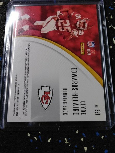 2020 Absolute Football Clyde Edwards Helaire - " SICK RPA " rare F.ball peice - GD+ - Bild 5 von 6
