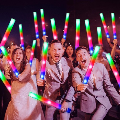 102 PCS Led Foam Sticks, Bulk Glow Sticks with 3 Colors Flashing, Light Up Ba... - Picture 5 of 7