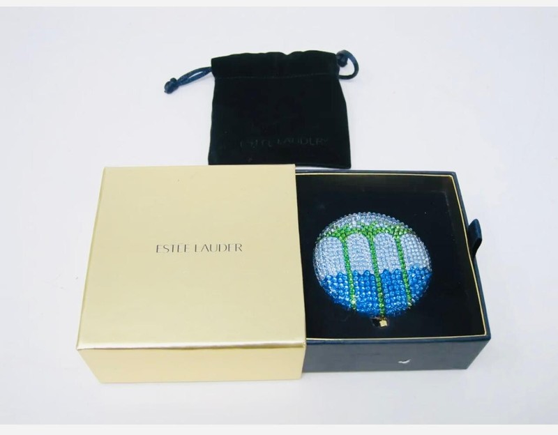 RARE~ NIB FULL/UNUSED Estee Lauder "CRYSTAL PALM BEACH TREES" Powder Compact