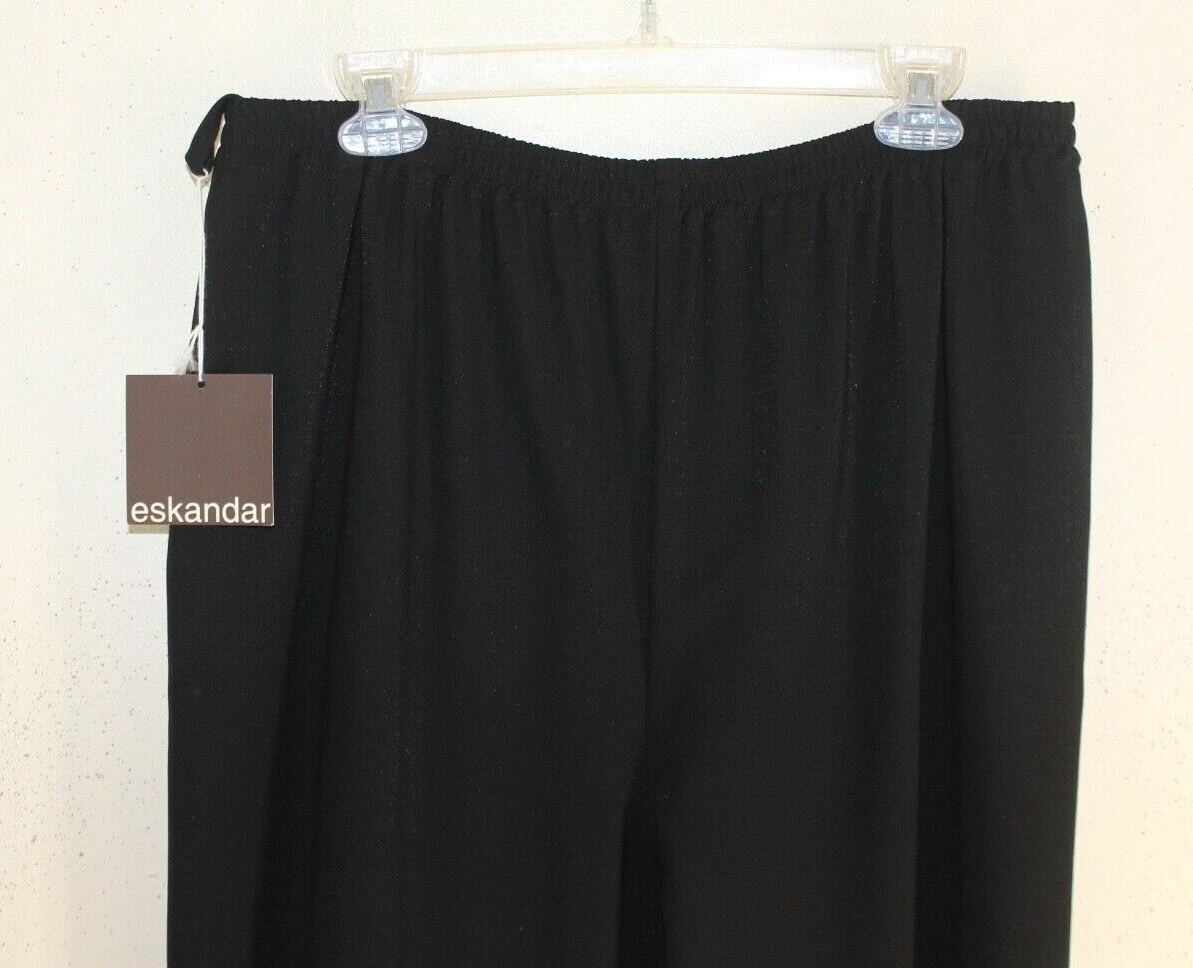 NWT Eskandar 3 BLACK Narrow Trousers Classic Pants Wool Stretch Straight Legging