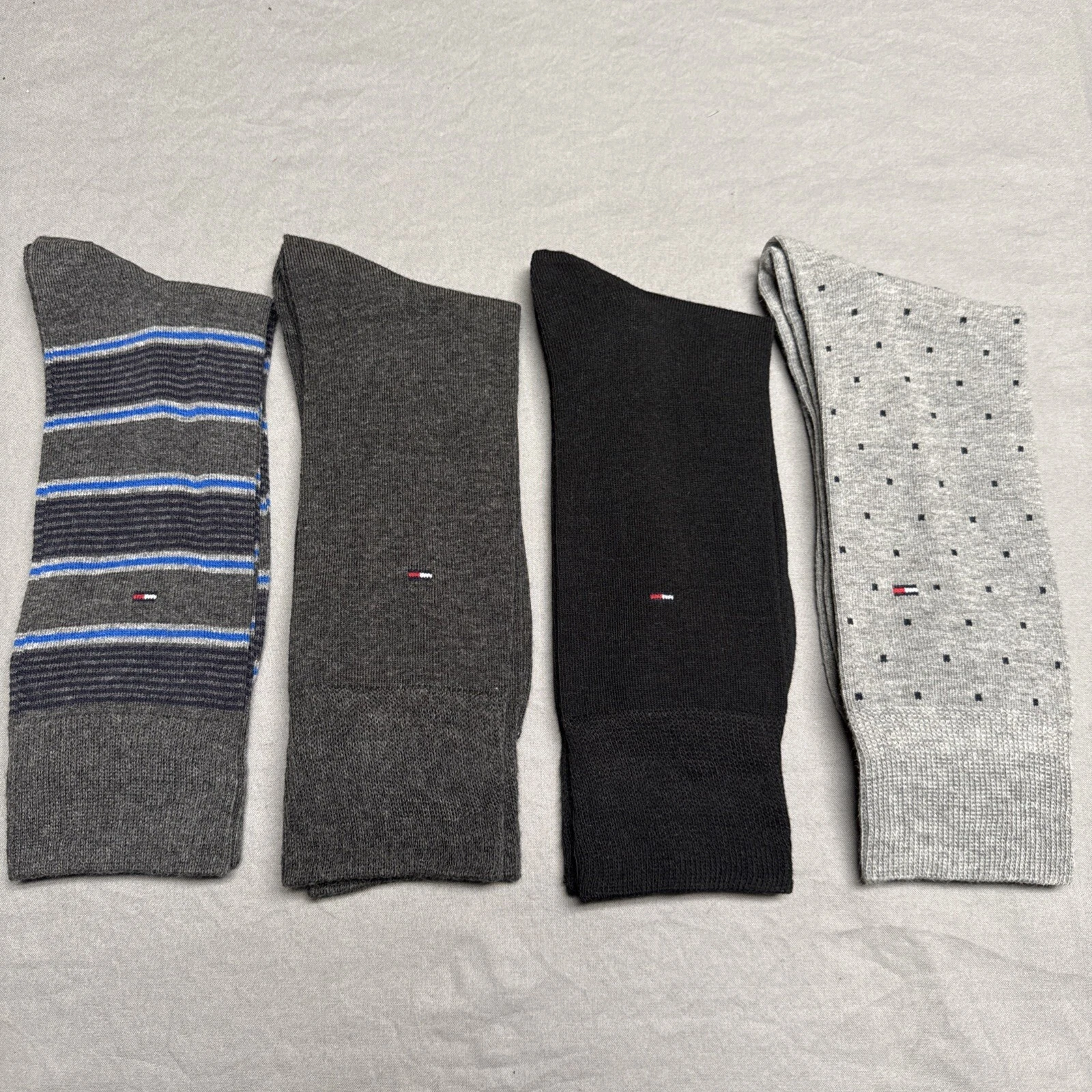 Tommy Hilfiger 4-Pair Men's Dress Crew Socks Gray/Black/Gray