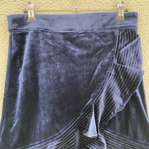 Sugarlips Skirt Women Medium Navy Velvet Tulip Faux Wrap Ruffle Stretch Mini NWT - Picture 3 of 12