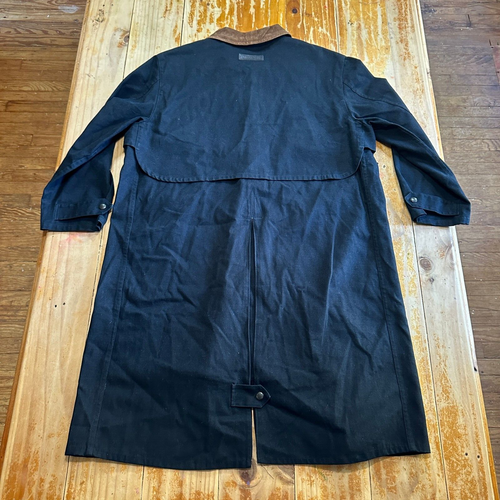 VTG Lauren Ralph Lauren Jacket Men Medium Black Long Chore Canvas Barn Farm Work - Picture 10 of 13