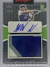 2021 LEAF PERFECT GAME GREEN RILEY STANFORD THREE COLOR PATCH AUTO # 3/19