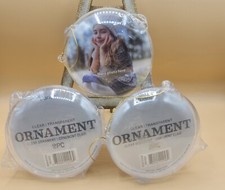  SET OF 3 Clear Transparent 2pc Photo Ornaments With Hangers, Darice BRAND NEW