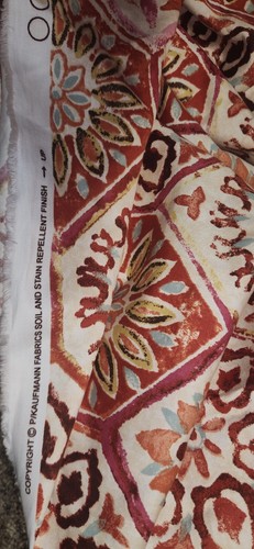 P. KAUFMANN BOHEMIAN DESIGN PATTERN BRUSHED COTTON DRAPERY FABRIC 3 YDS NEW - 第 9/11 張圖片