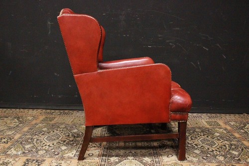 Poltrona Chesterfield / Chester bergere monk / leather pelle rosso bordeaux / UK - Foto 9 di 10
