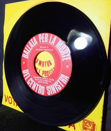 FRANCO TRINCALE BALLATA PER LA MORTE DEL CENTRO SINISTRA 7" 45 Rpm P.C.I. 1970 - Foto 7 di 10