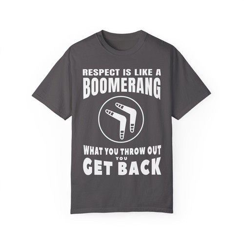 Respect Boomerang Tee, Motivationsshirt, Inspirierendes Tshirt, Unisex Batik - Bild 14 von 29