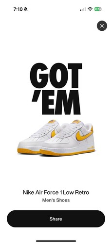 Size 11 - Nike Kobe Bryant x Air Force 1 Low Varsity Maize & Purple - Picture 6 of 6
