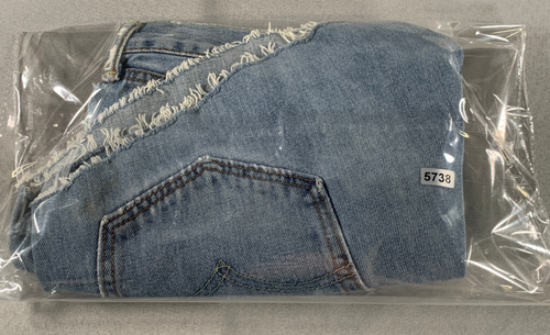 Levi's 505 Cutoff Shorts 34 High Rise Medium Wash Distressed Frayed Hem Denim - Picture 10 of 10
