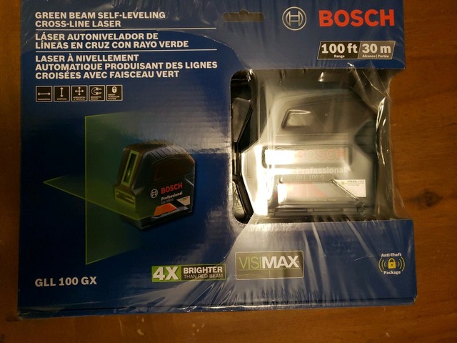 Bosch Gll 100 Gx Green Beam Self Leveling Cross Line Laser For