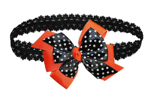 WD2U Baby Girls Infant 3" Polka Dotted Grosgrain Hair Bow Stretch Headband - Picture 16 of 59