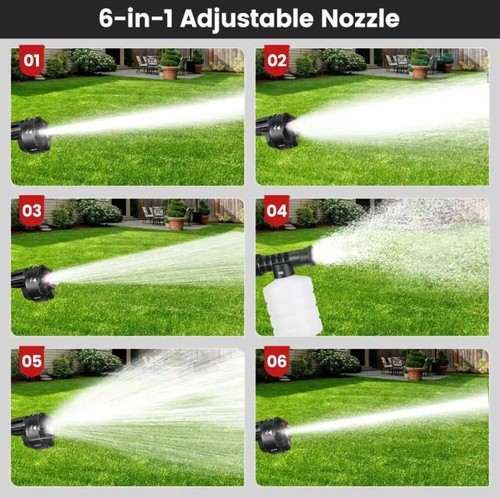 1500W Akku Hochdruckreiniger 2 Akkus Auto Mobiler Druckreiniger Spritzpistole - Bild 8 von 20