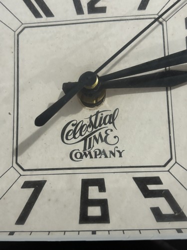 Vintage Wooden + Glass Celestial Time Company Tobacconist Clock 12” - Picture 7 of 11