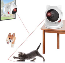 Automatic Cat Laser Toy Interactive Toys for Indoor Medium, white
