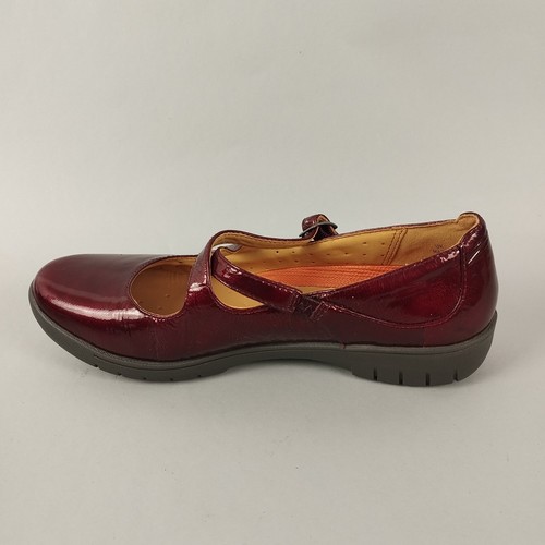 Clarks Mary Jane Shoes Womens 5 Burgundy Patent Leather Comfort Unstructured - Picture 7 of 14