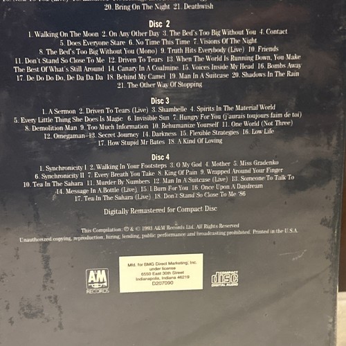 NEW The Police – Message In A Box: The Complete Recordings (4CD, 1993) Sealed - Picture 6 of 7