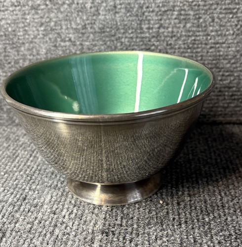 Towle Silversmiths Silver Bowl With Green Teal Enamel Inside EP 5001 - Picture 7 of 9