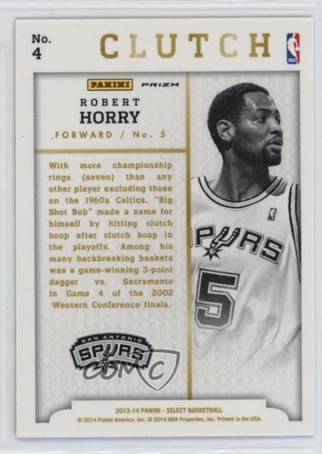 Bolso de mano Panini Select 2013-14 plateado Prizm Robert Horry #4 - Imagen 2 de 4