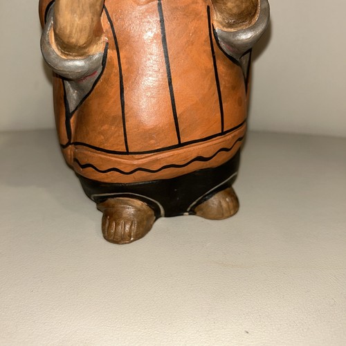 De colección Chulucanas MÚSICOS PERUANOS Terra Cotta Gordita Arcilla Músico Cuerno Perú - Imagen 11 de 11