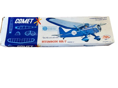 Comet Stinson SR-7Balsa Wood Airplane Kit #5214:49 Vintage Kit New Old Stock