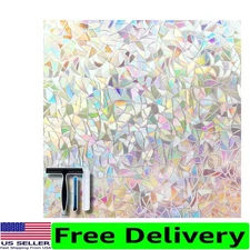 Reusable Rainbow Window Film - 17.5 x 78.7 Inches, UV Blocking & Easy Removal