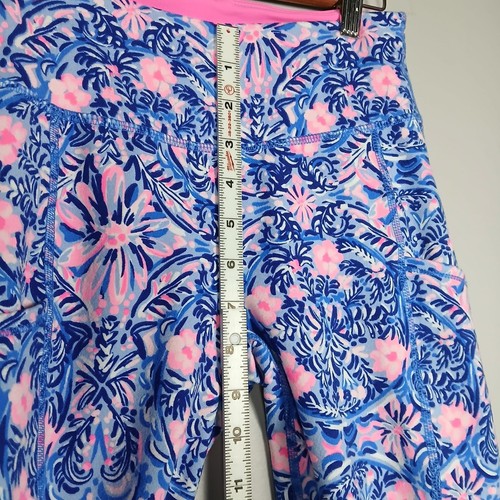 Lilly Pulitzer Women's Leggings in Blue and Pink Floral Pattern Sz XS - Picture 8 of 12