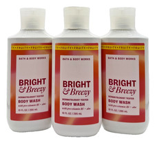 NEW Bath Body Works Lot of 3 Bottles Bright Breezy Body Wash Shower Fruity 10