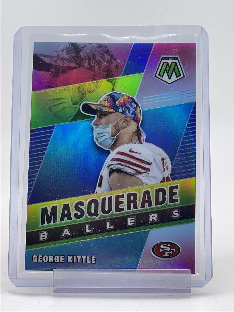 GEORGE KITTLE 2021 MOSAIC MASQUERADE BALLERS SILVER PRIZM 49ERS Q1300