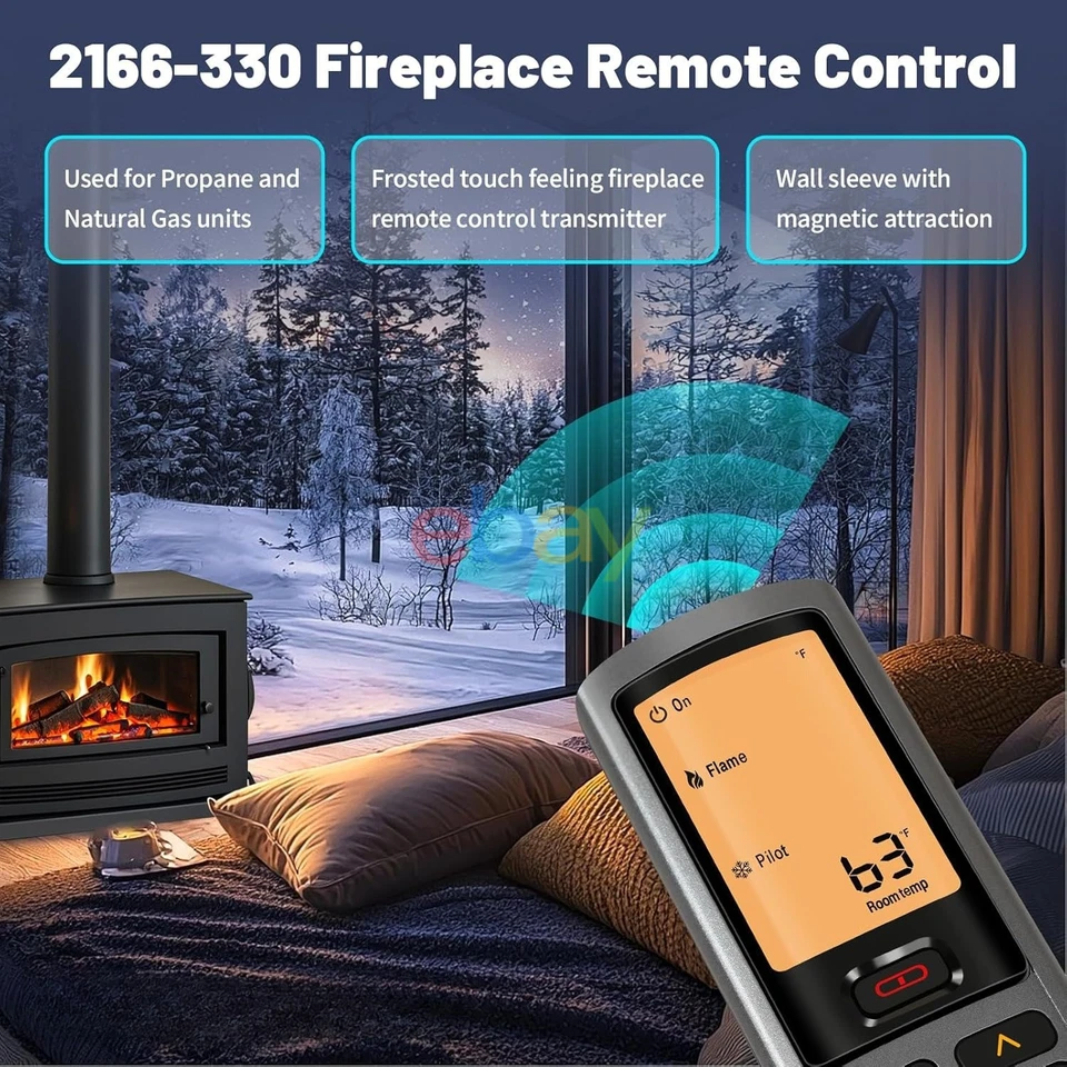 New RC300 Heat N Glo Gas Fireplace Stoves Remote Control Transmitter 2166-330 - Image 3 of 4