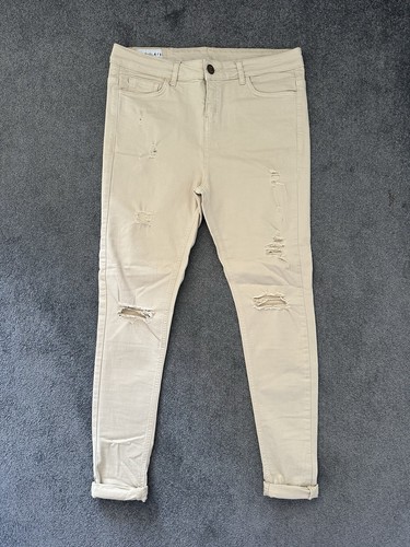 EMULATE Cream Ripped Skinny Jeans RRP £49.99 W30 L32