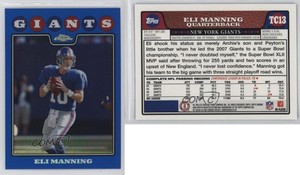 2008 Topps Chrome Blue Refractor Eli Manning #TC13