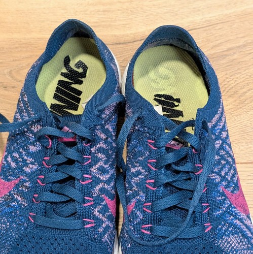 Nike Free 4.0 Flyknit Azul Rosa 717076-402 Mujer Talla 8 - Imagen 7 de 10