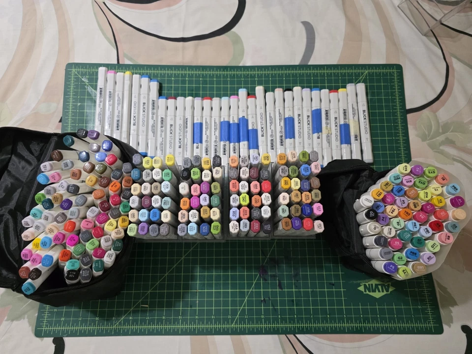 Lote de suprimentos de arte marcadores de álcool 254 marcadores com estojo Lookingstudio Ohuhu Touchnew - Imagem 2 de 4