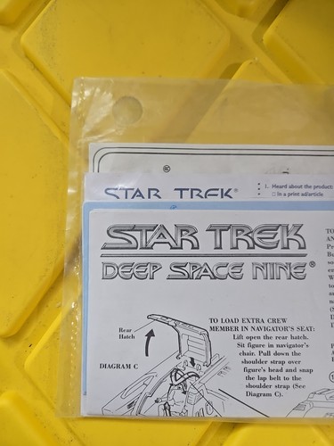 Playmates Toys Star Trek DS9 USS Runabout Orinoco Instrucciones + - Imagen 2 de 4