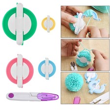 Pompom Maker Fluff Ball Weaver Tool Set Wool Knitting Needle Craft 4 Sizes