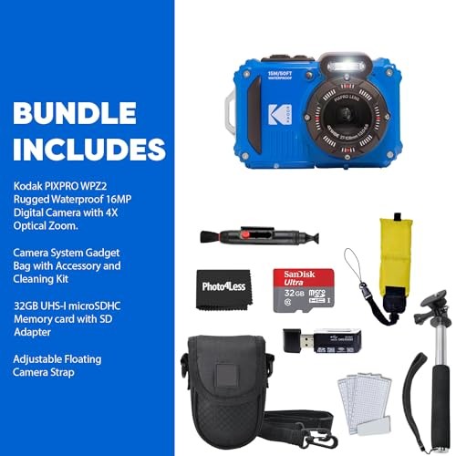 Kodak PIXPRO WPZ2 Rugged Waterproof Shockproof Digital Camera 16MP 4X Blue - Imagen 8 de 8