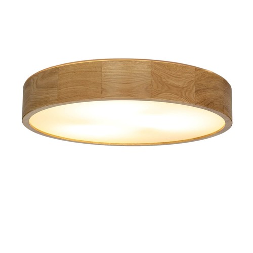 Lámpara de Techo Salón Pasillo Madera Cristal Redondo Ø47cm Plano Arbaro - Imagen 4 de 8
