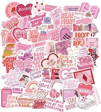 Pink Bookish Stickers 61pcs, Book for Kindle, Aesthetic B- 61pcs
