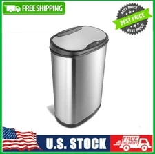 Nine Stars Motion Sensor Automatic Kitchen Trash, 13-Gal Stainless Steel, Silver