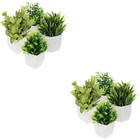  Set of 2 Fake Plants Potted Decor Artificial Flower Small Indoor