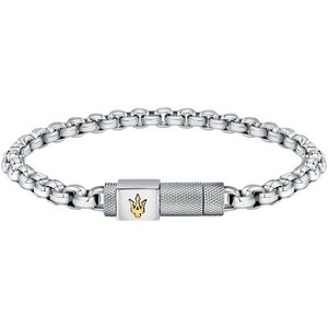 Bracciale Uomo MASERATI ref. JM223ATK25 Acciaio inossidabile con logo Gold 19cm.