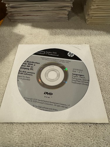HP Driver Recovery Windows 7 Professional 64bit DVD - SEHR GUTER ZUSTAND!!!
