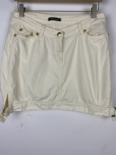 Vintage Y2K Roberto Cavalli Minirock Baumwolle Größe 29 Weiß Made In Italy  - Bild 7 von 18