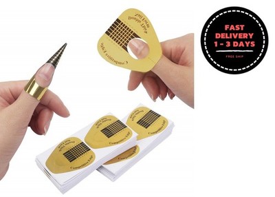 200 moldes para uñas de gel constructor, moldes adhesivos para extensiones