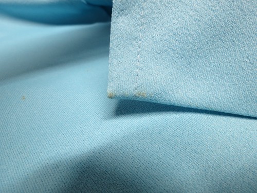 Vestido azul vintage Montgomery Ward talla 12 2 piezas con cinturón chaqueta cuello alto años 70 - Imagen 5 de 12