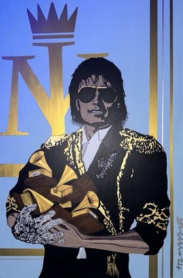 ORIGINAL MICHAEL JACKSON HAND PAINTED CANVAS WALL  ART
