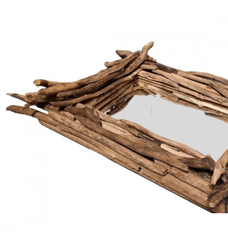 Miroir rectangulaire en bois flotté 65x50cm. Décor - Imagen 3 de 3