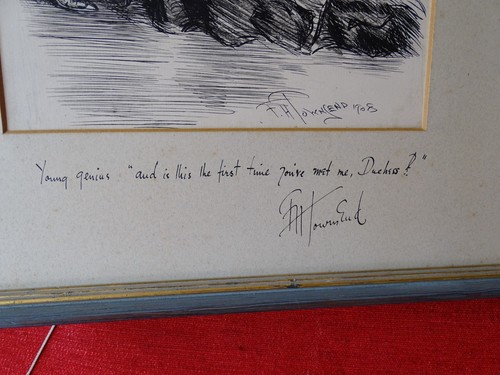 Frederick Henry Townsend antique framed pen ink art social cartoon 1908 Duchess - Picture 2 of 8